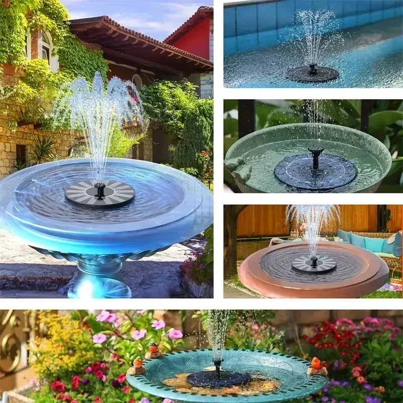 Solar Floating Fountain Pump for Bird Baths and Garden Ponds, 8-Nozzle — 13/16/18 cm (5.1/6.3/7.1 in)