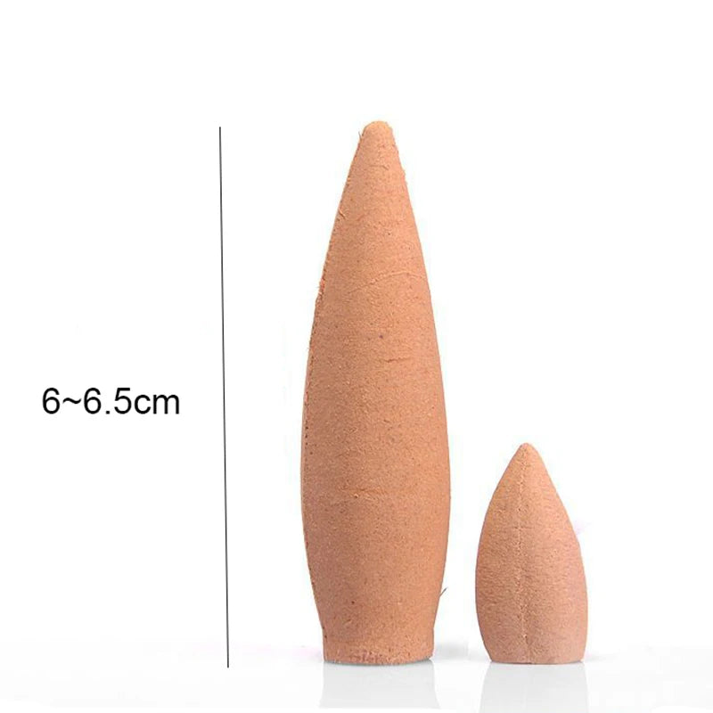 Oversized Backflow Incense Cones 100g, 6–6.5 cm (2.36–2.56 in), 30–35 Min Burn, Sandalwood Lavender Jasmine for Home