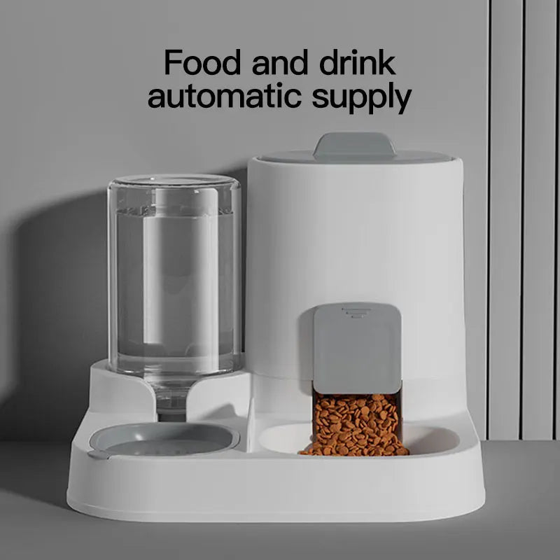 1-Pack Automatic Gravity-Fed Cat Water Dispenser & Feeder - Spill-Proof Large Capacity One-Piece Design