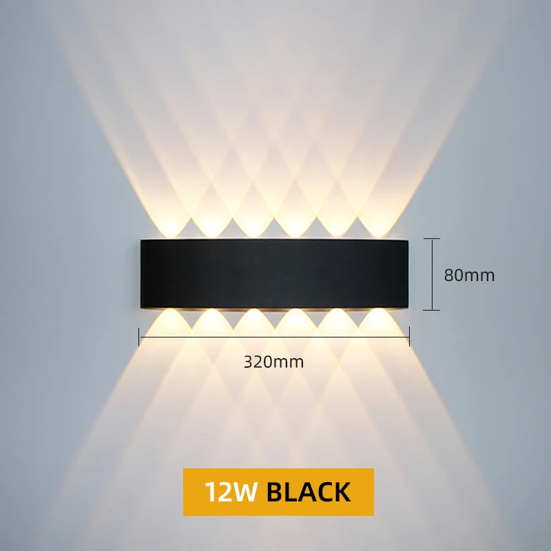 FanzyMarket aluminum LED wall sconce with waterproof IP65 design, suitable for indoor and outdoor gardens, patios, and stairways.