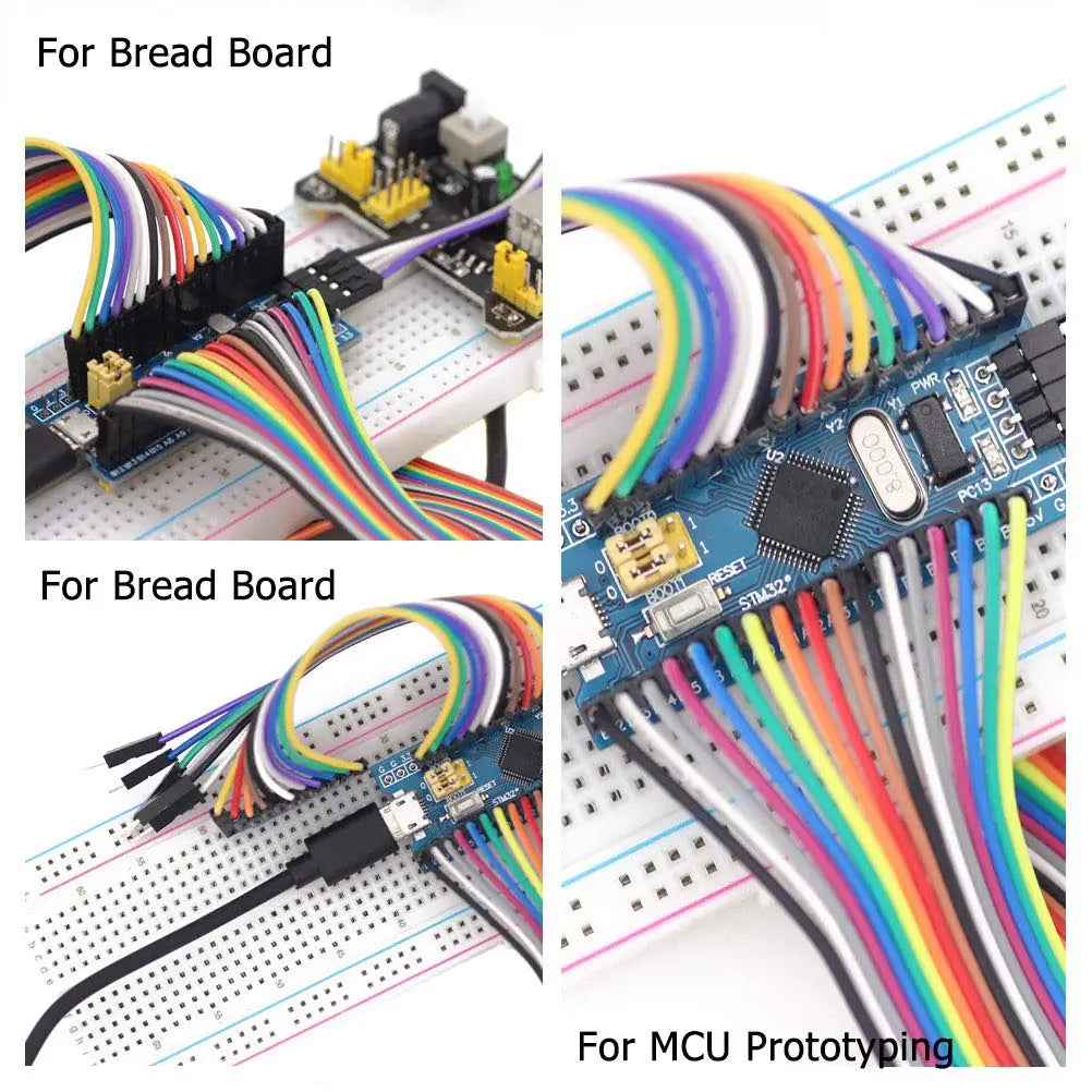 120pcs 40-Pin Dupont Jumper Wire Kit 10cm/20cm Male/Female Multicolor Ribbon Cables
