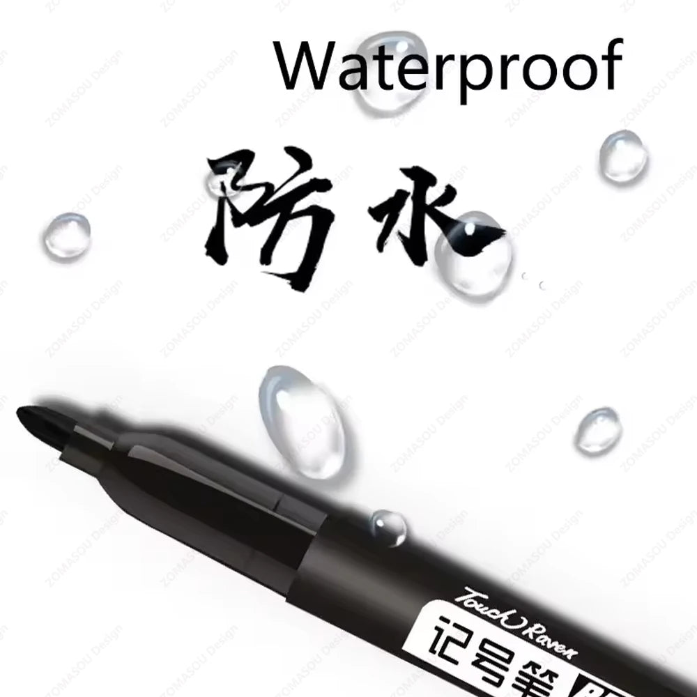Waterproof Oil-Based Permanent Marker Pens - Quick-Dry Black Blue Red for Metal, Glass & Paper (Bulk 1–100 pcs)