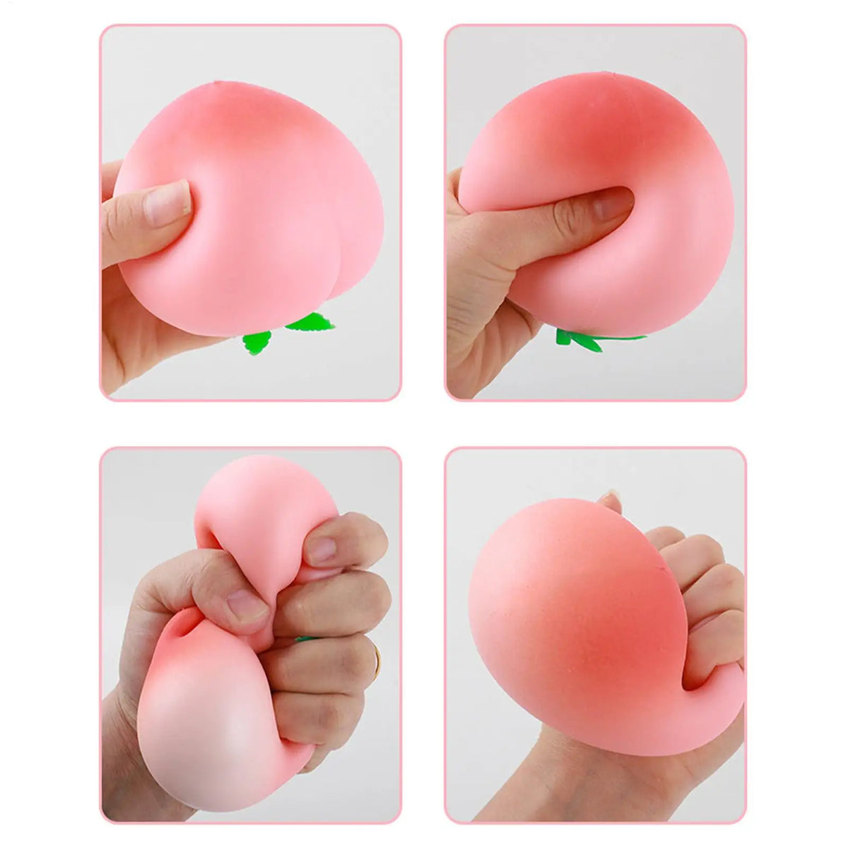 Slow-Rising Peach Squeeze Toy Stress Ball - Sensory Fidget for Stress Relief (3.15 x 3.15 x 2.36 in / 8 x 8 x 6 cm)