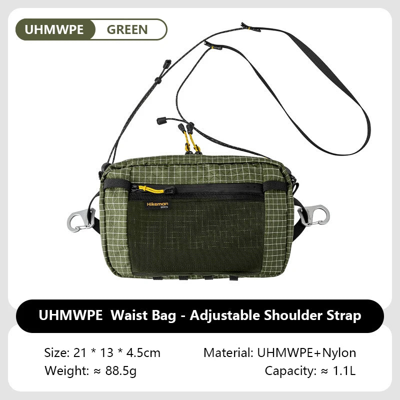 1.1L (37 fl oz) Ultralight Waterproof Waist Pack - Multi-Pocket Fanny Pack for Running Cycling Hiking