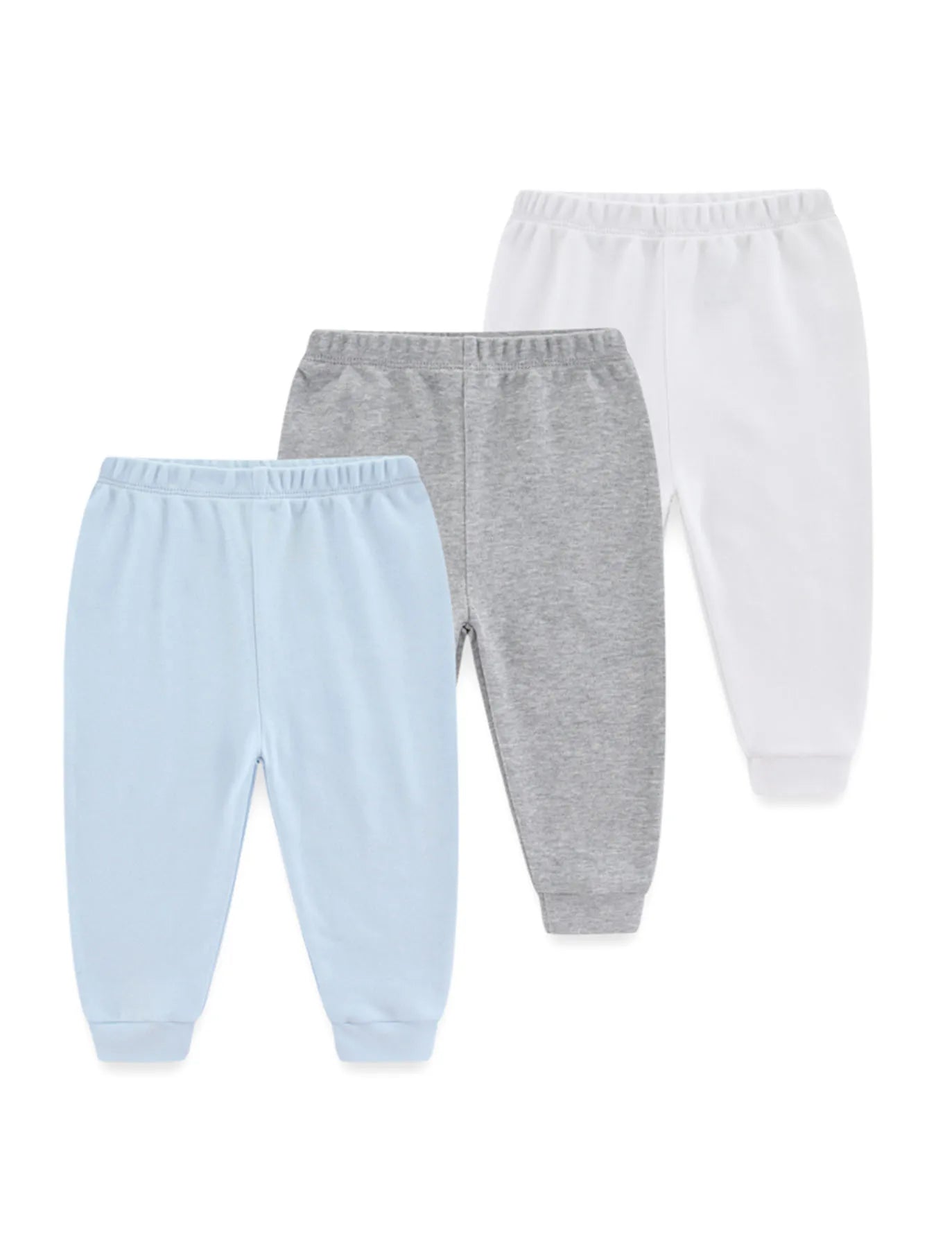1/3-Pack All-Season 100% Cotton Baby Pants (0-12 Months) Soft Unisex Infant Trousers Elastic Waist Cartoon Print