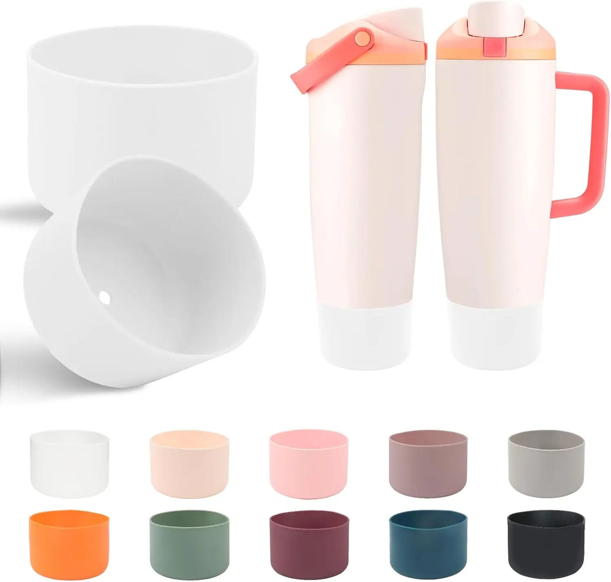 2-Pack Silicone Anti-Slip Boot for 30 oz (887 ml) & 40 oz (1.18 L) Insulated Bottles and Tumblers – Protective Bottom Cover