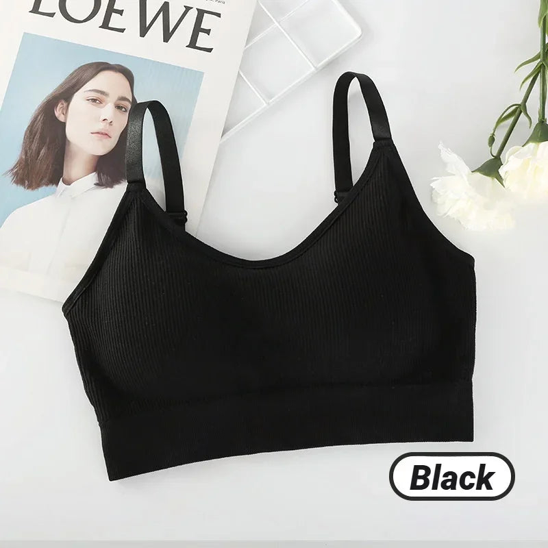 Seamless Wireless Bralette Full-Cup Breathable Cotton Removable Pads Wire-Free Sports & Sleep Bra