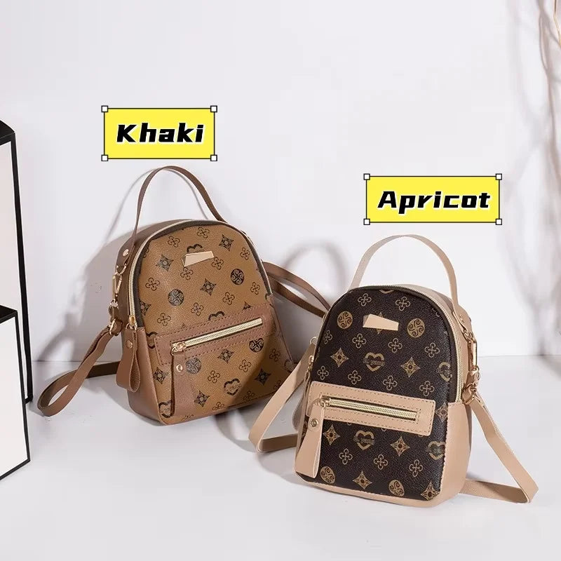 Flower Print PU Backpack for Women - Fresh Student School Bag