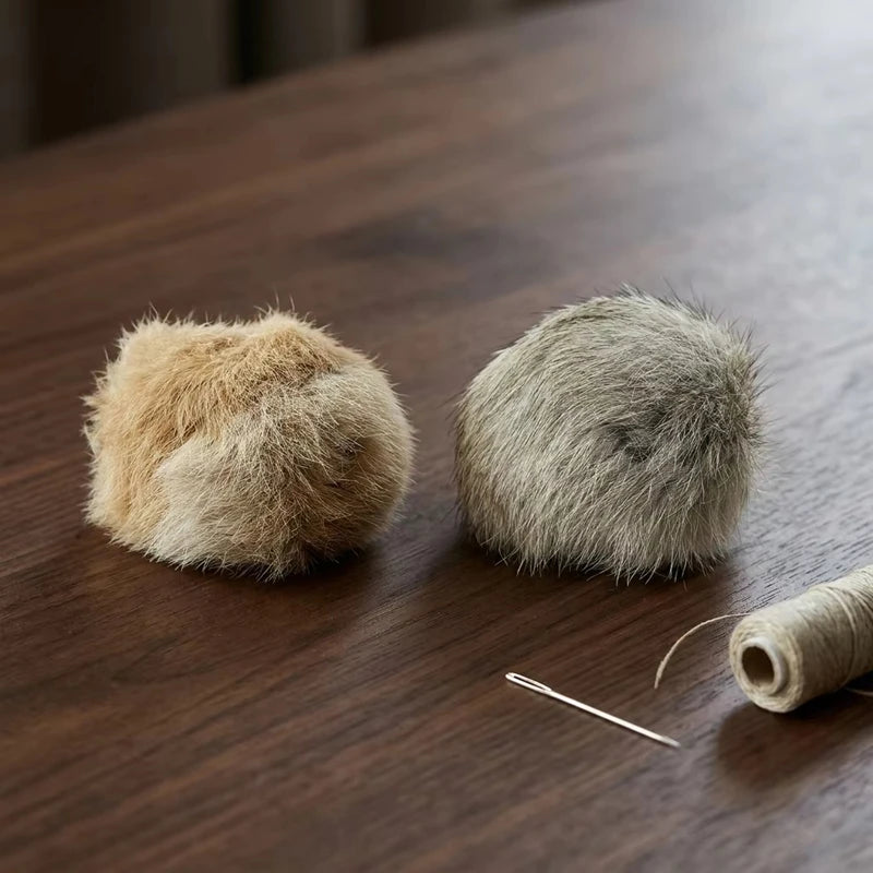 Rabbit Fur Catnip Ball - Interactive Plush Cat Toy (8 cm / 3.1 in) - 1/2/3/6 Pack
