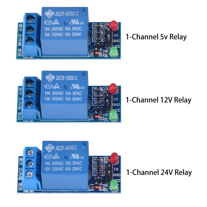 1/2/4/6/8-Channel DC Relay Module Board Shield with Optocoupler — 5V/12V/24V High & Low Level Trigger for Arduino Raspberry Pi