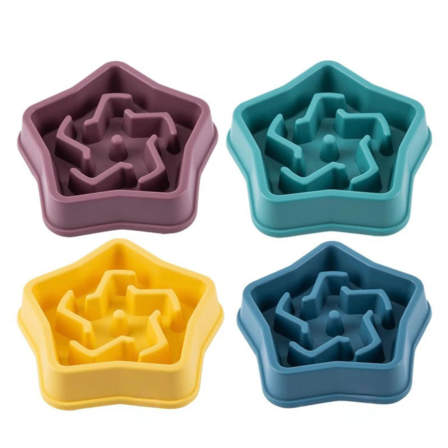 Large Dog Slow Feeder Bowl 500ml (17 fl oz) Cloud-Shaped Plastic Anti-Choke Slow Eating Bowl