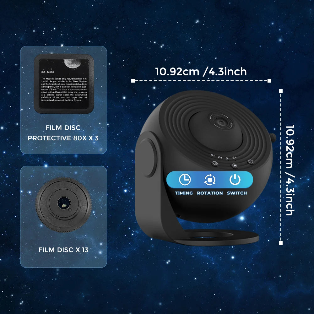 13-in-1 Planetarium Star Projector 360° Rotating HD Galaxy Light with Timer for Bedroom, Kids, Parties, Christmas