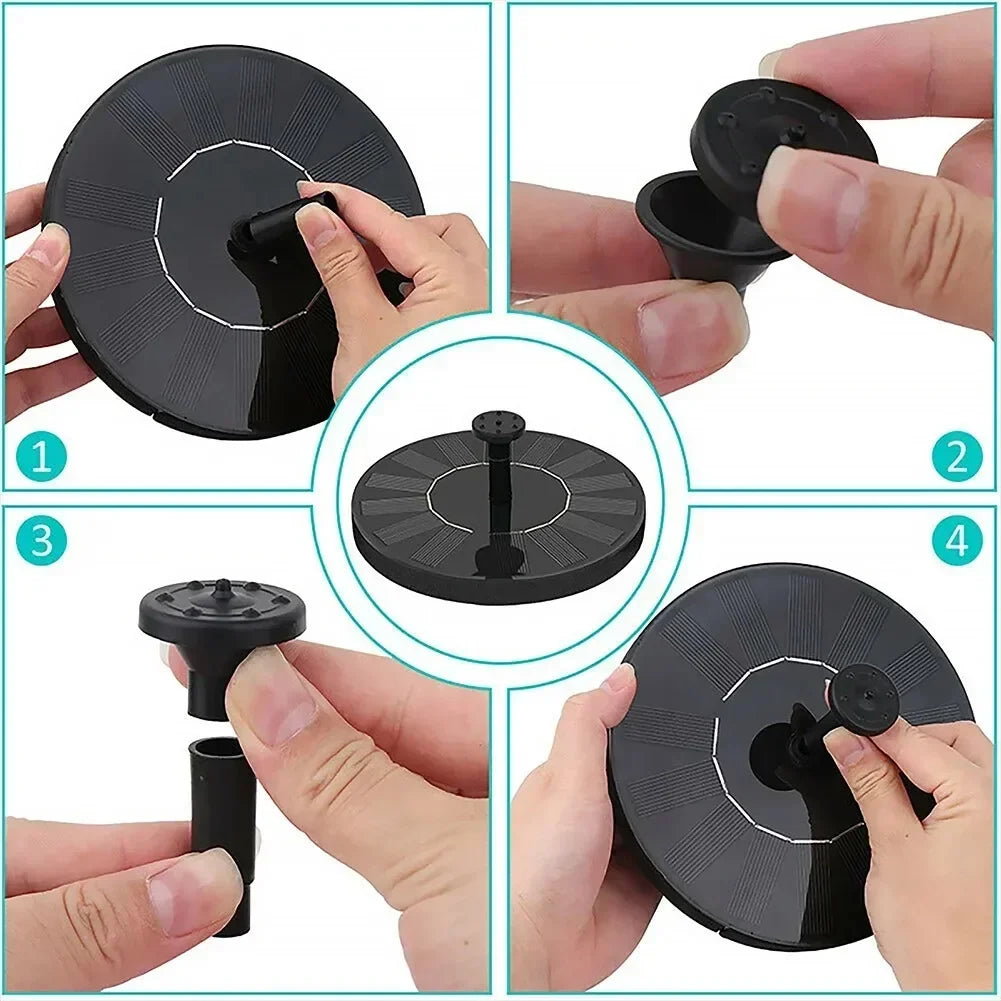 Solar Floating Fountain Pump for Bird Baths and Garden Ponds, 8-Nozzle — 13/16/18 cm (5.1/6.3/7.1 in)