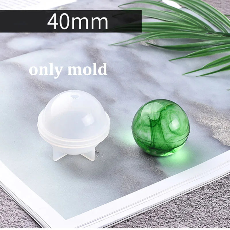 Sphere Silicone Resin Mold 20–100 mm (0.8–3.94 in) Round Clear Ball for UV & Epoxy Resin Crafts