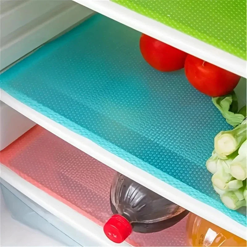 4-Pack EVA Refrigerator Shelf Liners 29 x 45 cm (11.4 x 17.7 in) Waterproof Washable Non-Slip Fridge & Drawer Mats