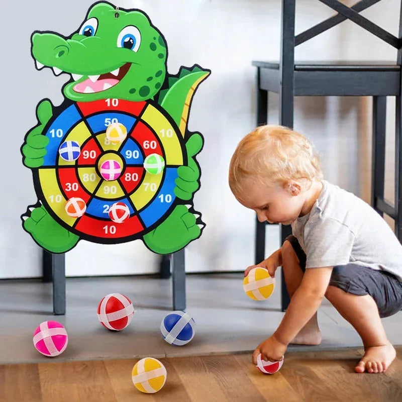 Kids Sticky Ball Dart Board Toy – Montessori Educational Indoor Game for Ages 3-7