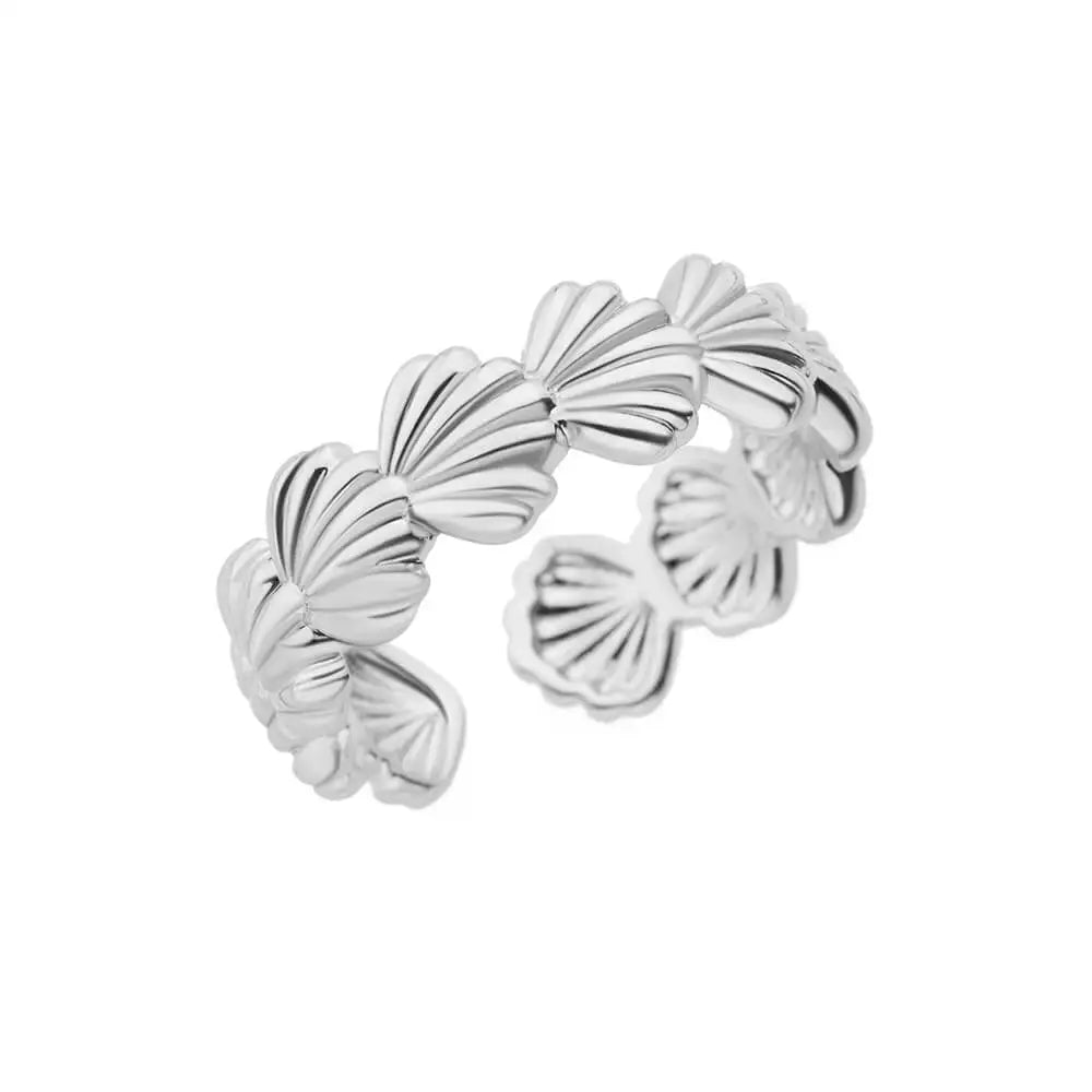 316L Stainless Steel Gold-Tone Women's Ring – Hypoallergenic Classic Tension-Set Wedding & Couple Ring