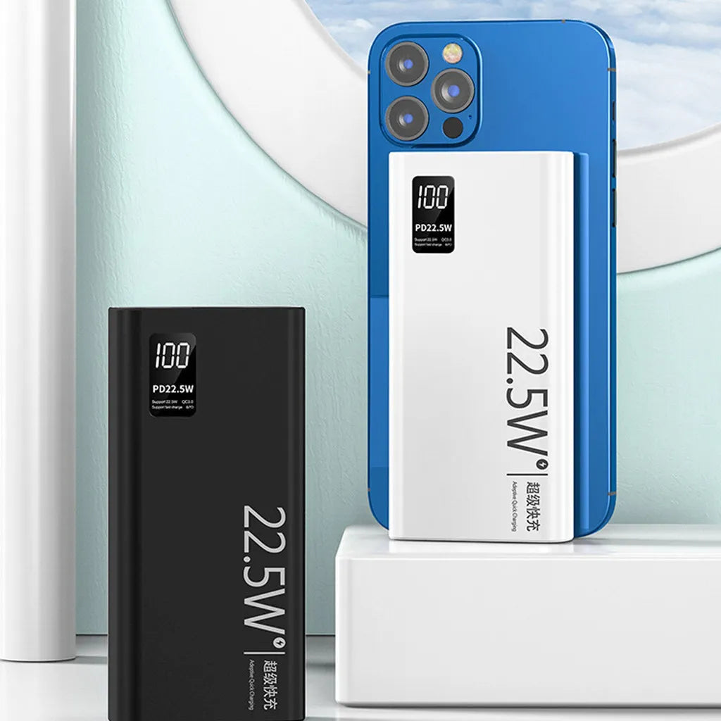 Portable Charger 20,000mAh with LCD Screen - USB-C Power Bank Fast Charging 2 Outputs for Phone, Tablet, and Headphones