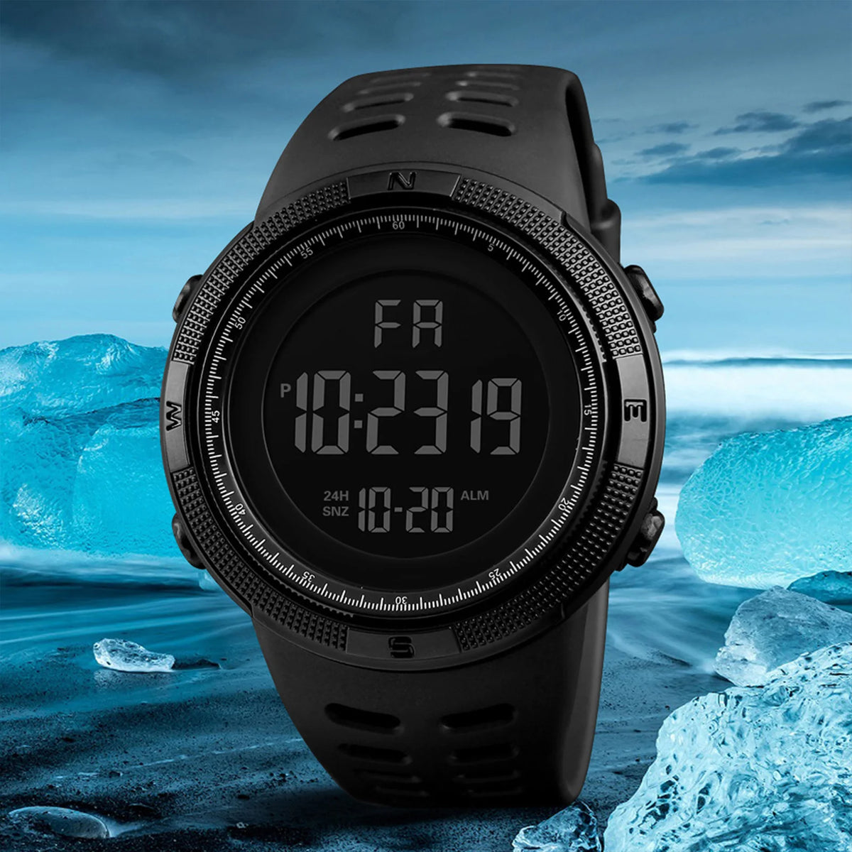 Men's Digital Sports Watch Waterproof Luminous Stopwatch Alarm for Running Climbing Fishing