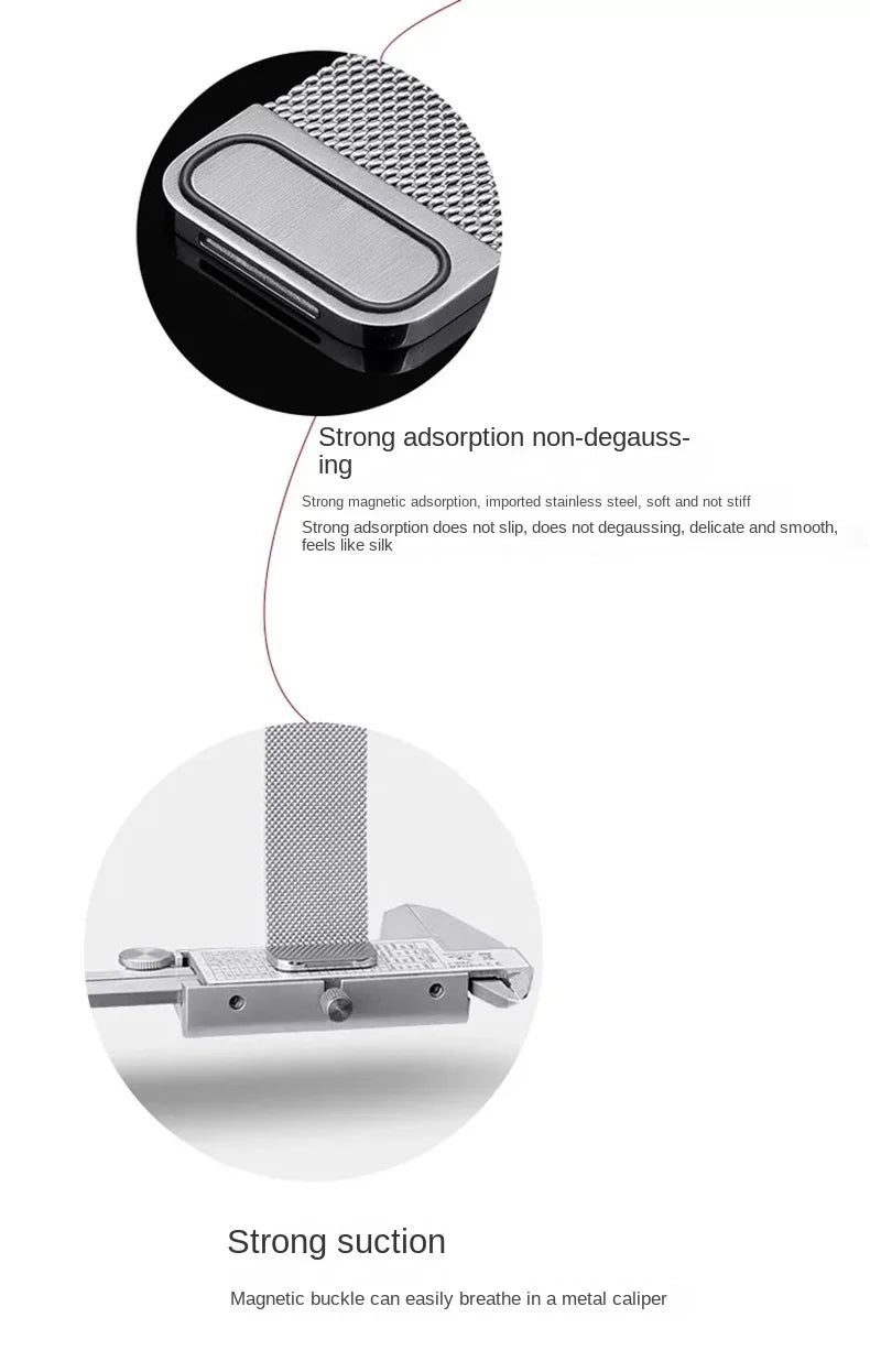 Stainless Steel Magnetic Milanese Loop Watch Band – 18/20/22mm Replacement for Smartwatches
