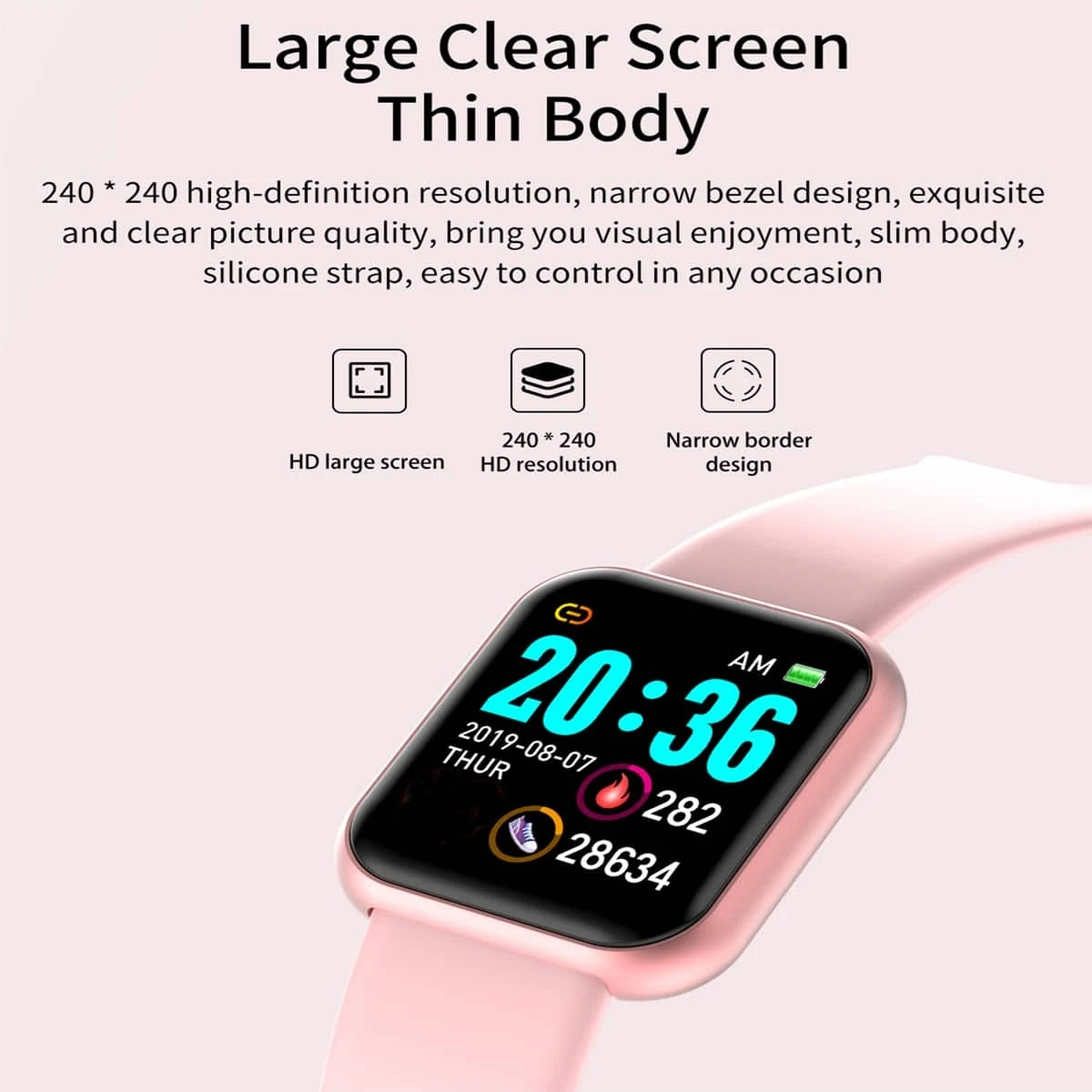 Multifunction Smartwatch 1.44-Inch (36.6 mm) Bluetooth Music Player, Heart Rate & Sleep Tracker, Fitness Activity Tracker - Unisex