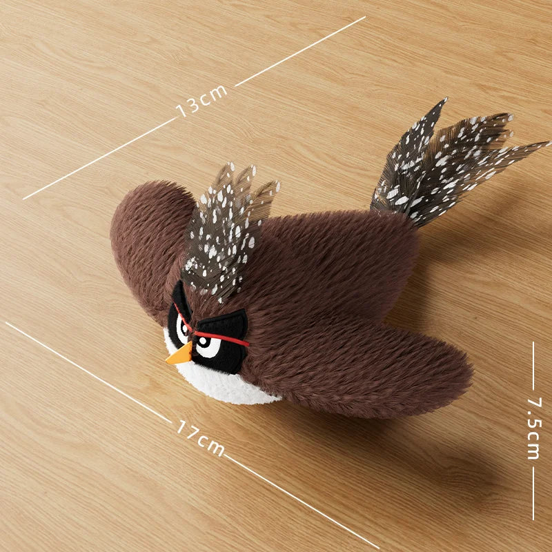 Rechargeable Interactive Cat Toy, Chirping Flapping Plush Bird with Catnip — Touch-Activated for Indoor Cats