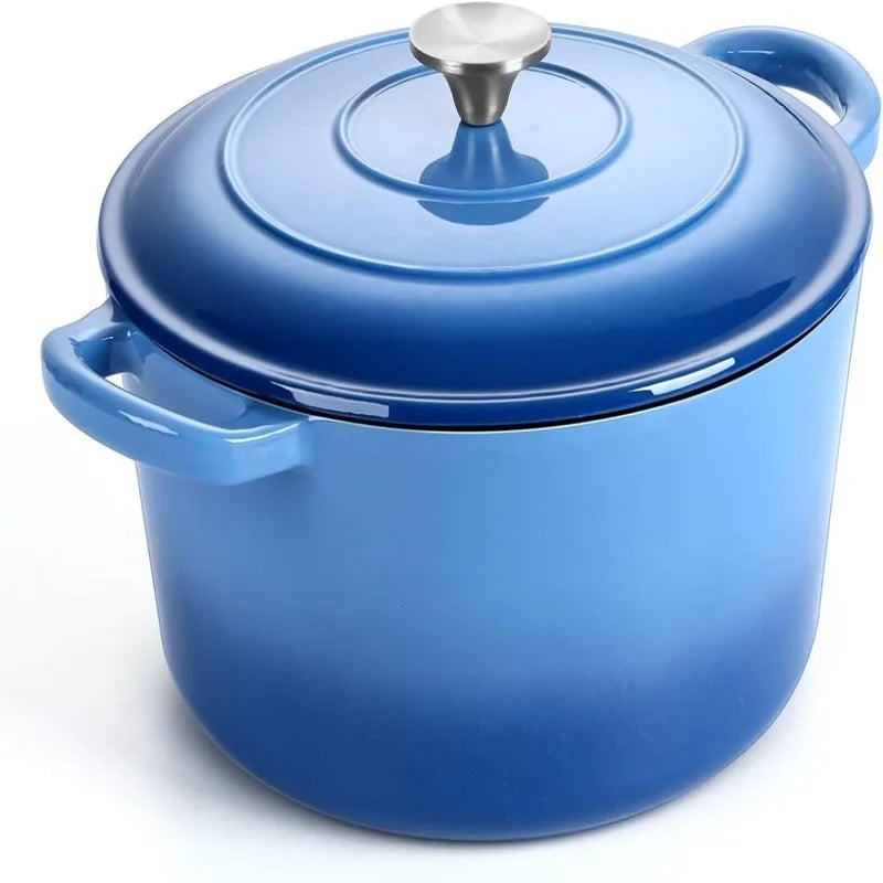 7-Quart (6.6 L) Enameled Cast Iron Dutch Oven with Lid - Dual Handles, Oven-Safe to 500°F
