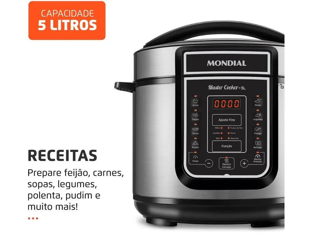 5L (5.3 qt) Digital Electric Pressure Cooker 110V 14-Function Programmable Multi-Cooker