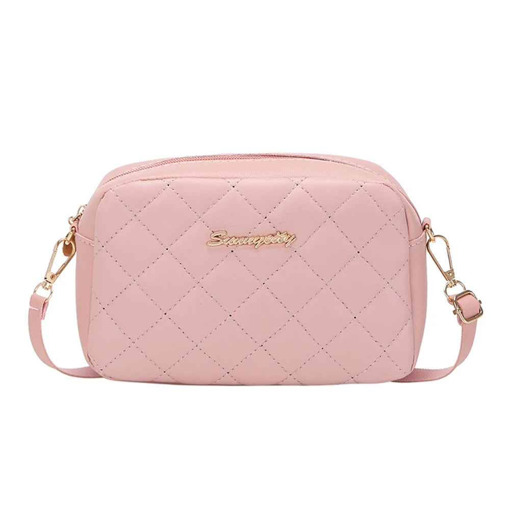 Tassel Small Messenger Crossbody Bag for Women – Lingge Embroidery Camera Shoulder Bag with Chain Strap (4.7 x 7.8 in / 12 x 20 cm)