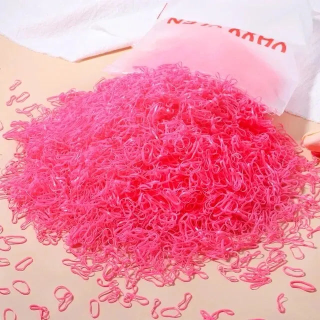 1000-Pack Colorful Small Elastic Hair Bands - Disposable Micro Ponytail Holders for Girls
