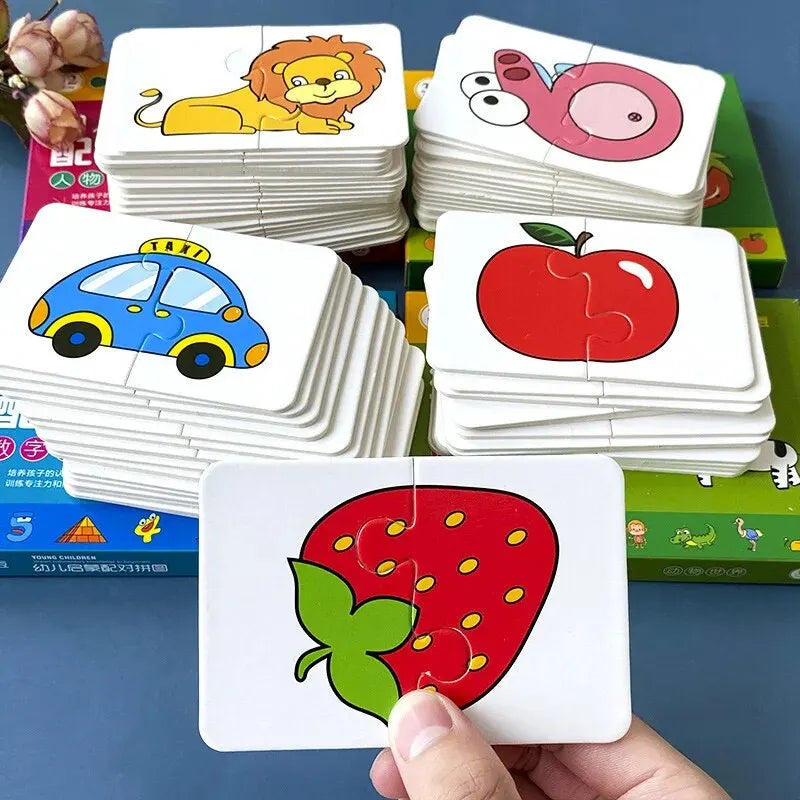 32-Piece Animal Matching Card Puzzle — Educational Memory & Cognitive Game for Ages 14+