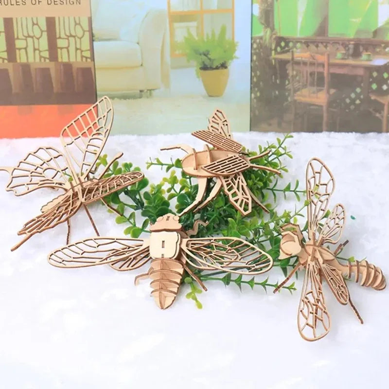 DIY 3D Wooden Butterfly Puzzle for Kids - Educational Craft, Brain Game & Home Decor