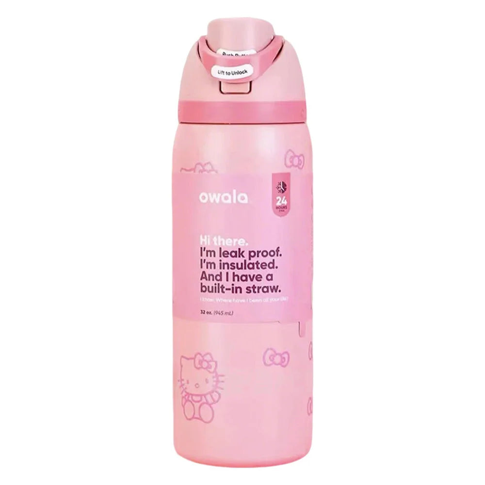 32oz (946ml) Stainless Steel Insulated Sports Water Bottle – Portable Vacuum Thermos, Football/Soccer Design