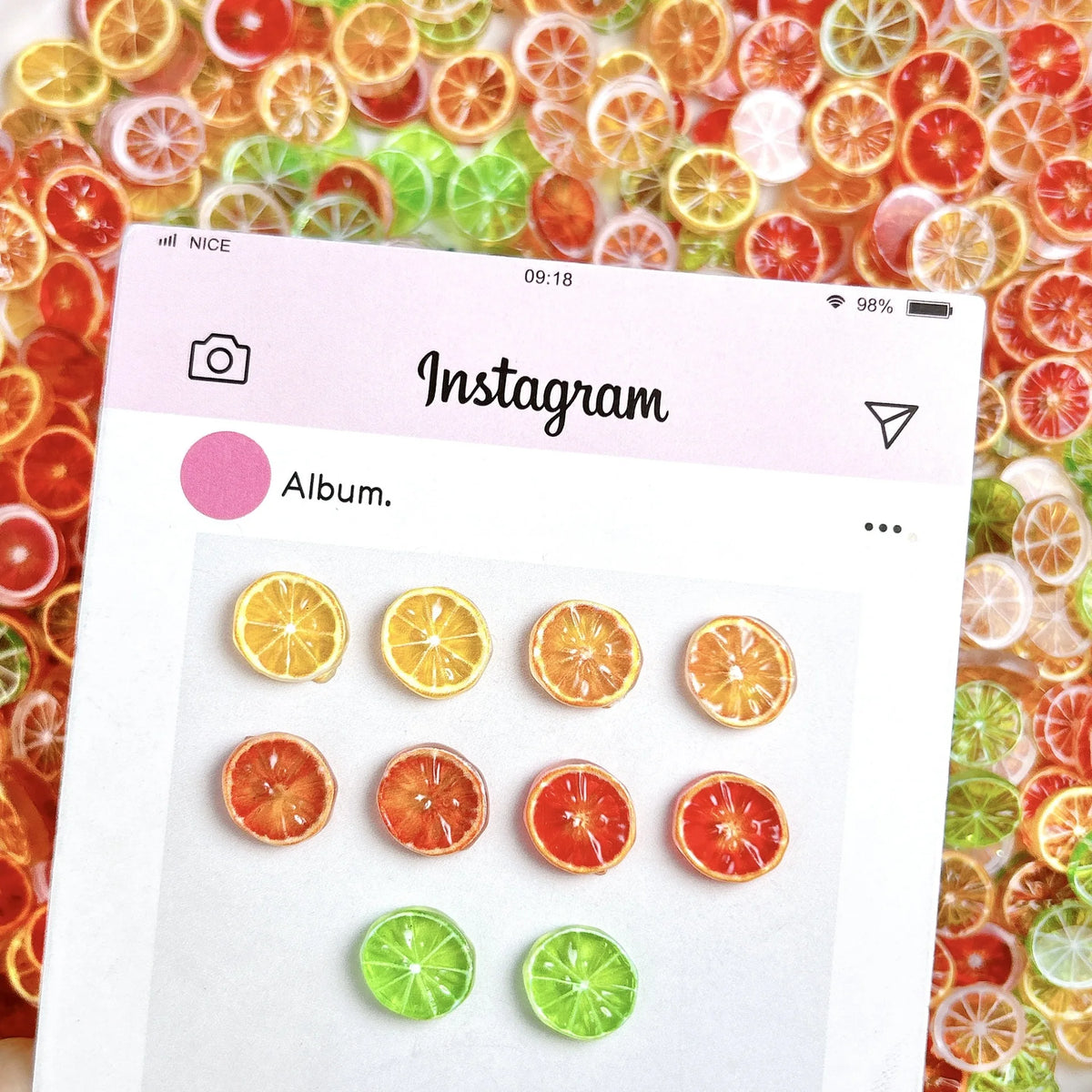 20pcs Lemon Resin Nail Charms – Mini Fruit Slice Nail Art Decorations, 11 x 12 mm (0.43 x 0.47 in) Mixed Colors