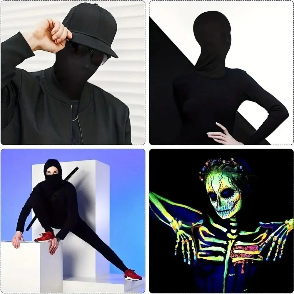 2-Pack Breathable Hooded Spandex Full-Face Masks for Adults – Cosplay, Halloween, Party, Carnival
