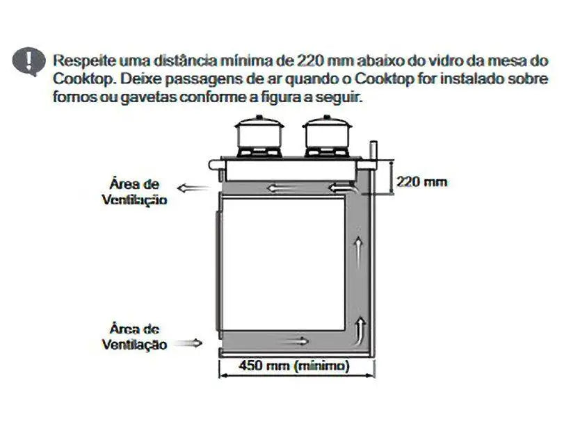 4-Burner Gas Cooktop (LPG/NG) Black - 6mm Tempered Glass Top, Bivolt