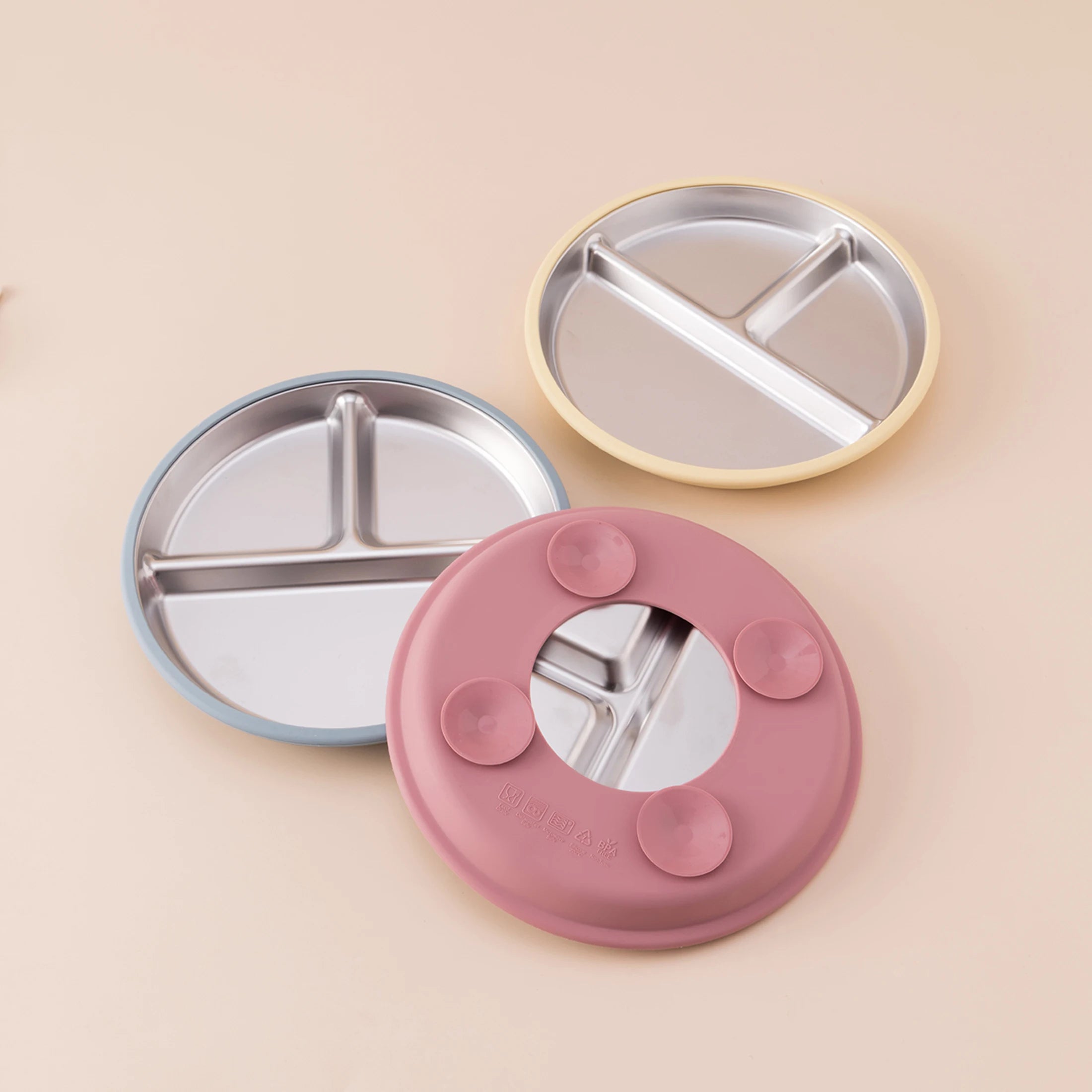 5-Piece Baby Feeding Set — Stainless Steel Plates & Utensils with Detachable Silicone Suction Bowl, BPA-Free Infant Fork Spoon Cup
