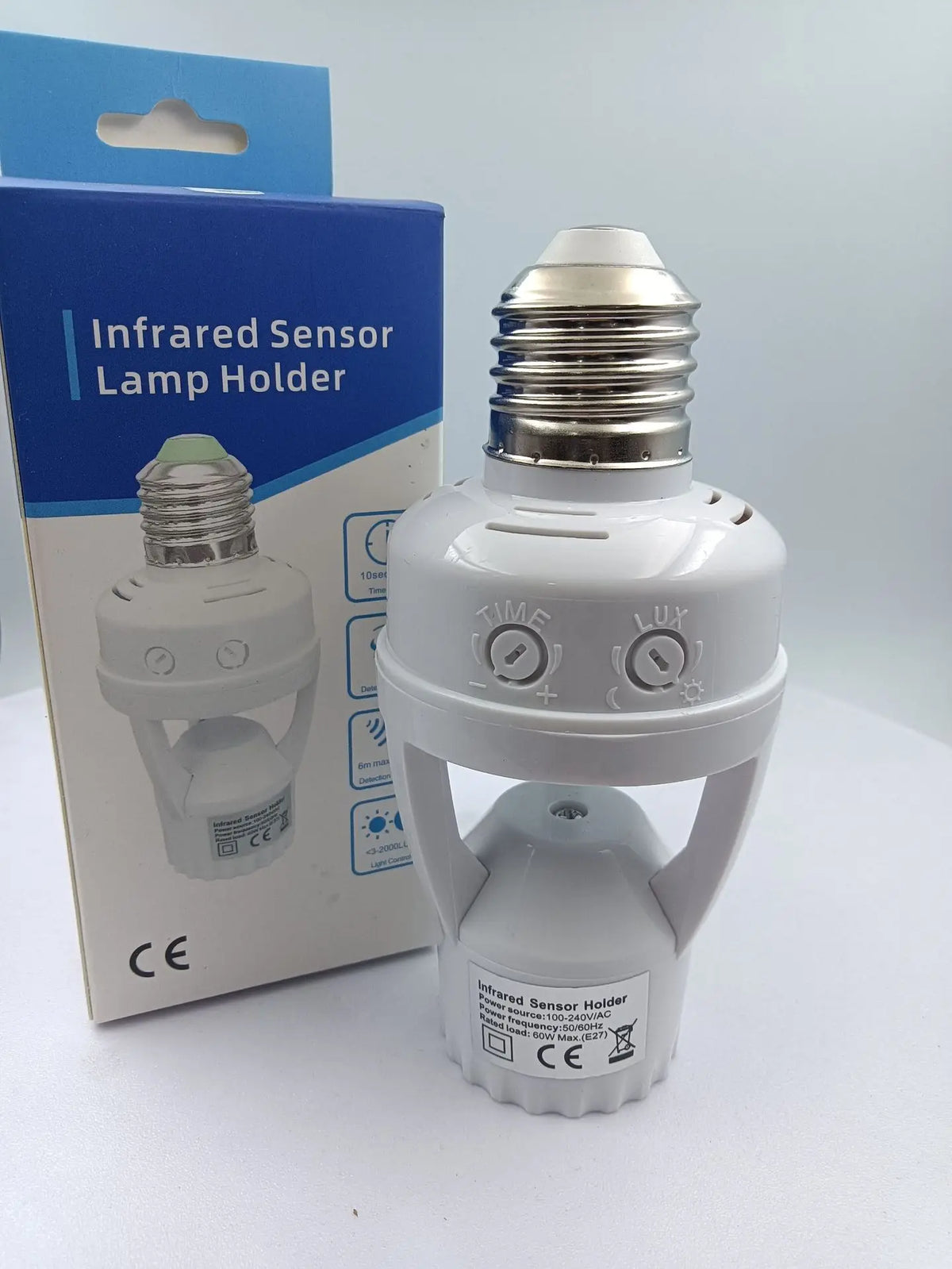 Motion Sensor Light Bulb Adapter E27 PIR Socket Holder Automatic LED Switch 110-220V
