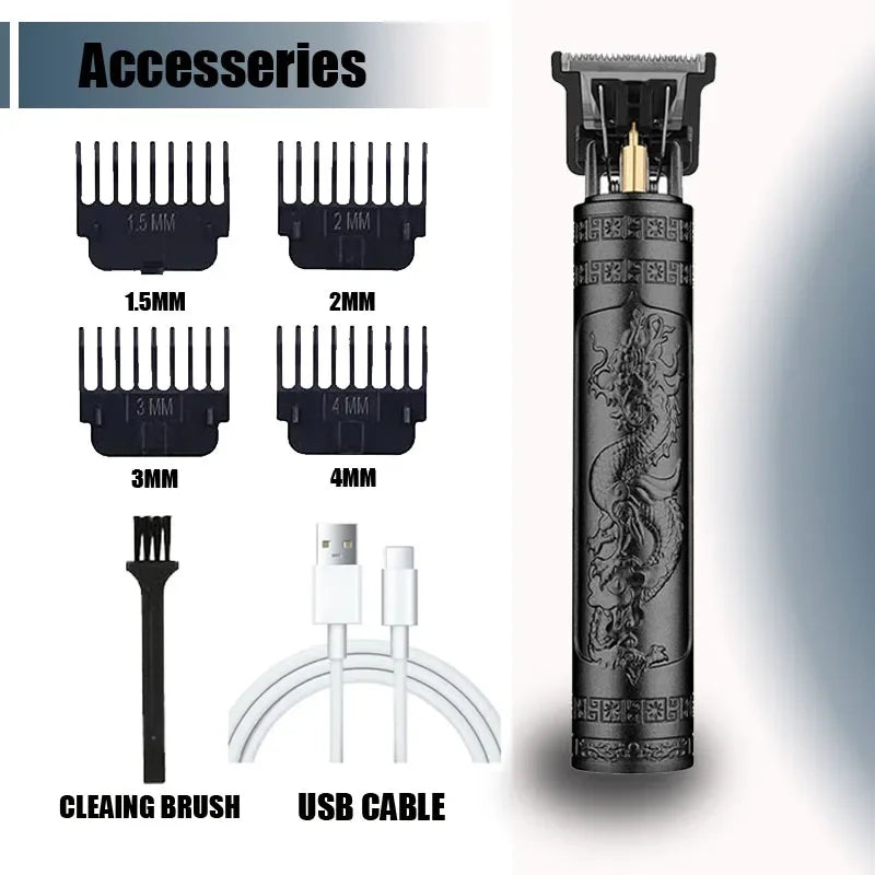 Rechargeable Cordless Hair Trimmer — Stainless Steel Blade, 80 Min Runtime, 0.5–1 mm (0.02–0.04 in) Cut
