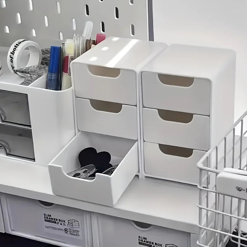 3-Tier Portable Desk Organizer with Drawers