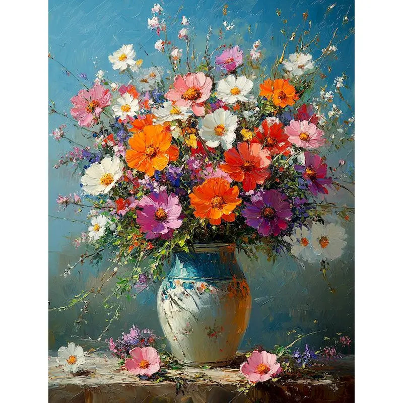Floral Paint-by-Numbers Kit for Adults - 40 x 50 cm (15.7 x 19.7 in) Canvas DIY Wall Art Gift