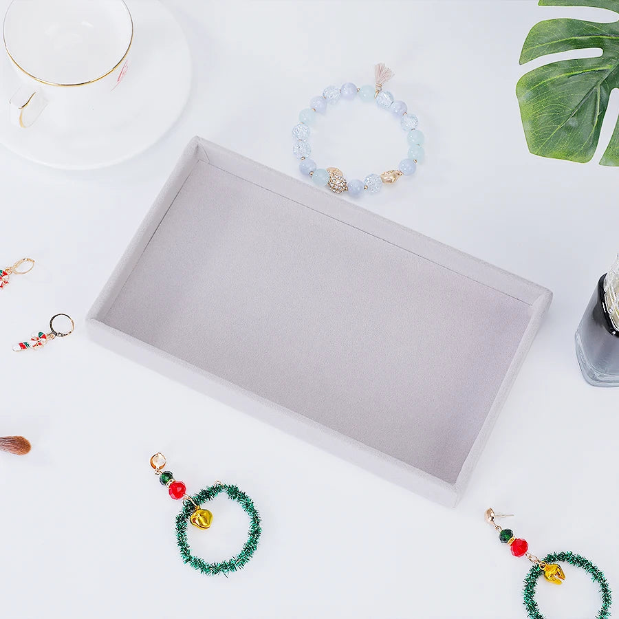 Flocking Velvet Jewelry Tray - Jewelry Organizer Insert 21.3 x 12.5 x 2.5 cm (8.4 x 4.9 x 1 in)