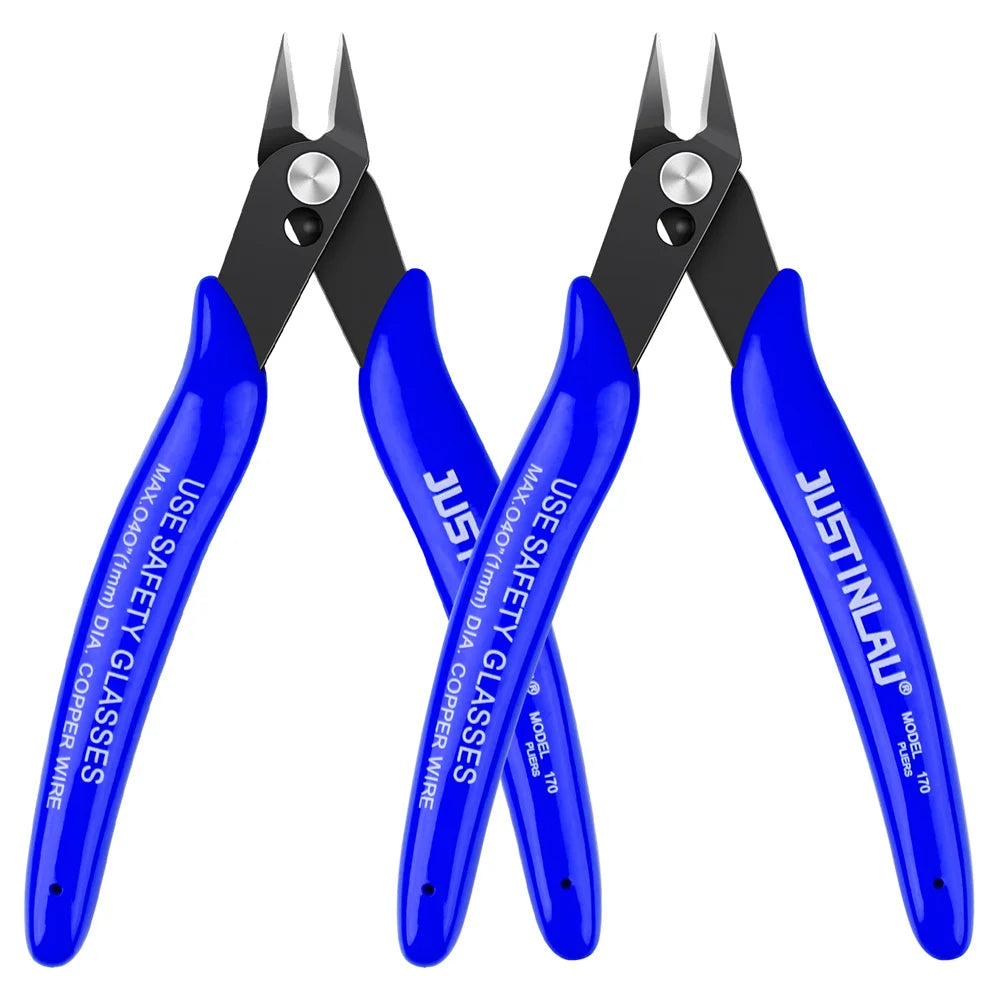 2-Pack Mini Flush Cutting Pliers – Precision Diagonal Wire Cutters for Electrical & Metal Work, Left-Handed