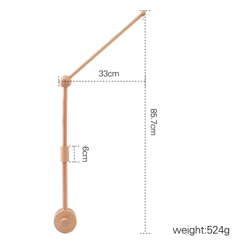 Wooden Crochet Crib Mobile with Felt Rattles – Hanging Bed Bell Toy for Newborns & Infants 0-12 Months