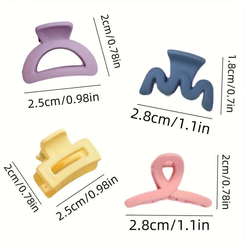 20-Pack Matte Hollow Hair Claw Clips, Solid Candy Colors Rectangular Barrettes for Women