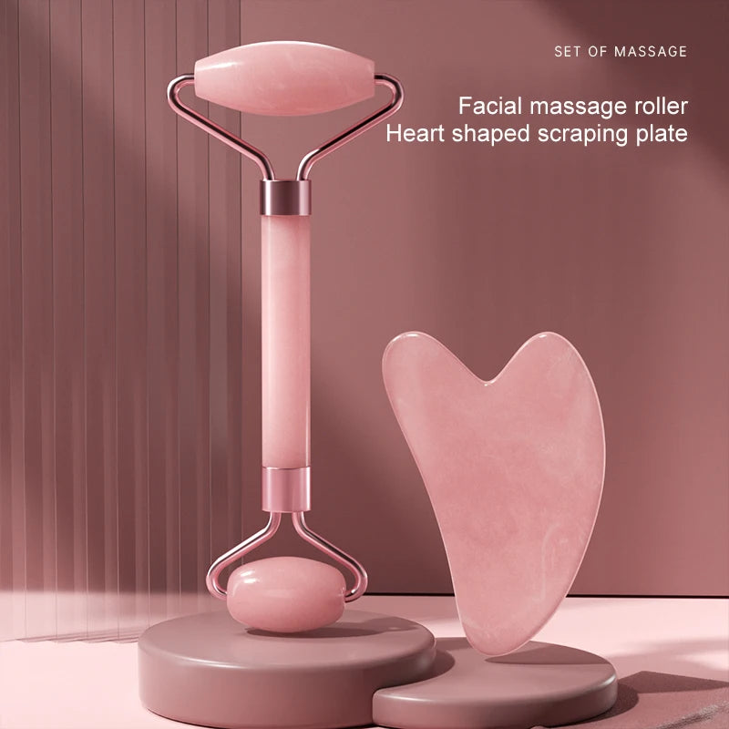 Resin Facial Massage Roller & Gua Sha Scraping Board – Face, Neck & Eye Skincare Tool