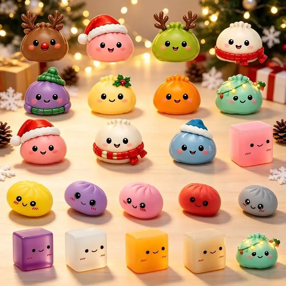 24-Day Christmas Dumpling Advent Calendar — Soft Fidget Sensory Toy for Stress Relief & Holiday Countdown