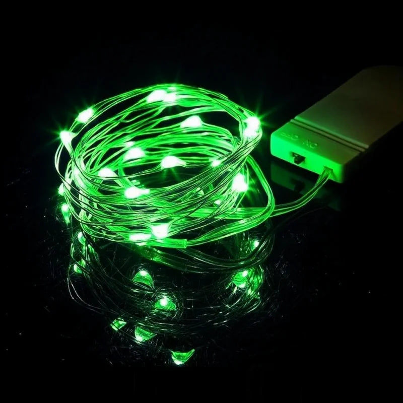 Battery Operated Fairy String Lights — Silver Wire LED Firefly Lights, 1–10M (3.3–32.8 ft), 10–100 LEDs for Christmas, Wedding & Party