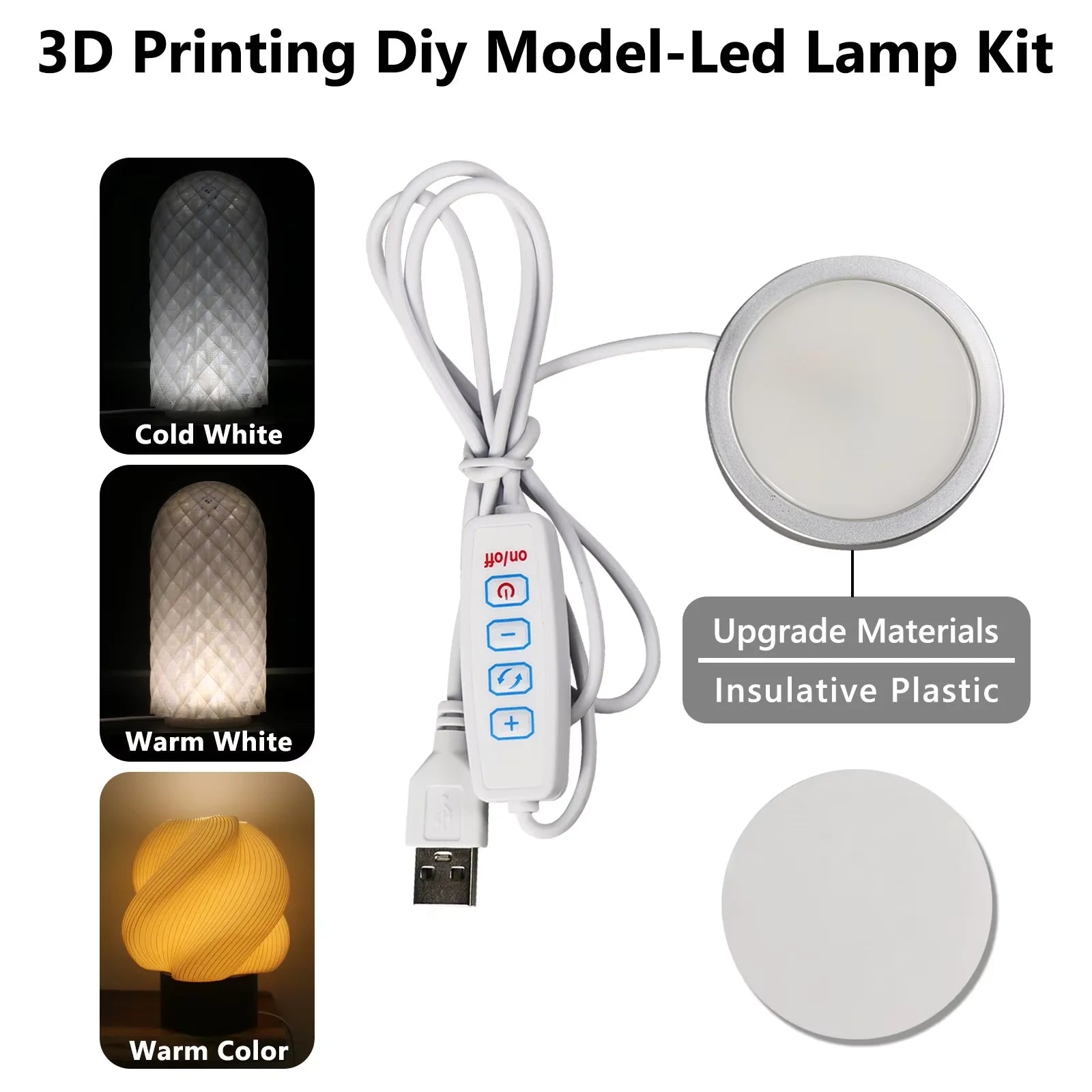 DIY 3D Printing Model Kit – Aviation Engine, Wireless Mouse & LED Light Parts for Makers