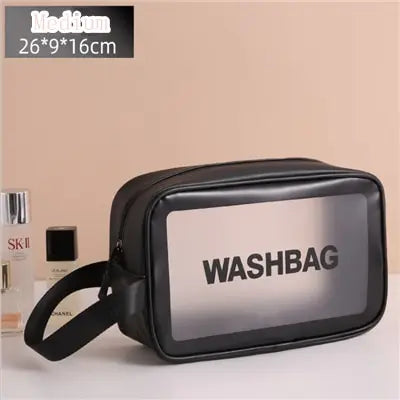 Large Transparent Waterproof Travel Makeup Bag – Clear Cosmetic Organizer 30 x 10 x 21 cm (11.8 x 3.9 x 8.3 in) Zipper Pouch for Women